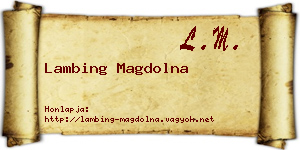 Lambing Magdolna névjegykártya