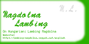 magdolna lambing business card